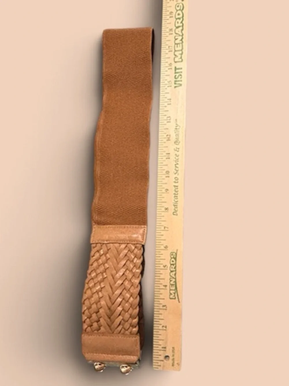 Women’s Woven Elastic Waist Belt in Tan